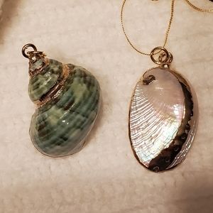 14K gold shell necklace set